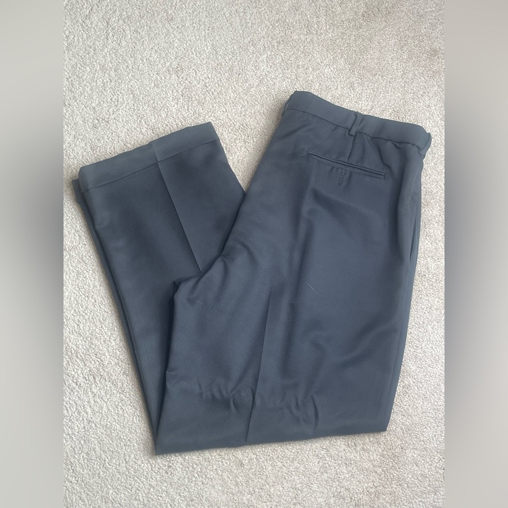 Gray Dress Pants with Flat Front Design